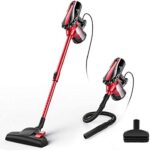 MOOSOO Vacuum Cleaner, 17KPa Strong Suction 4 in 1 Corded Stick Vacuum for Hard Floor with HEPA Filters,Hose of 23 feet, D600