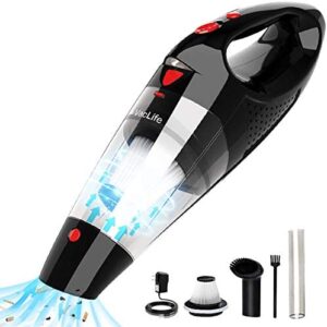 VacLife Handheld Vacuum Cordless, Hand Vacuum Cordless with High Power, Portable Vacuum Cleaner Powered by Li-ion Battery Rechargeable Quick Charge Tech, for Home and Car Cleaning, Red (VL188-N)
