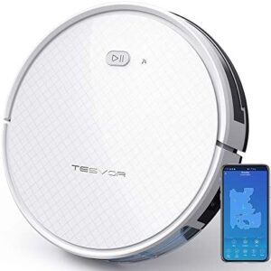 Tesvor Robot Vacuum, Robotic Vacuum and Mop Cleaner, 1800Pa Strong Suction, WiFi Connectivity, App and Alexa Voice Control,Clean from Hardfloors to Low-Pile Carpets, for Dust and Pet Hair